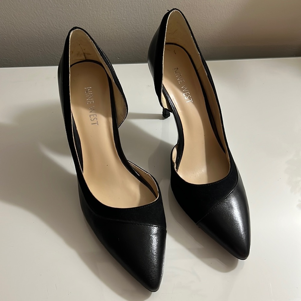 Nine West Black Heels - WORN ONCE - like NEW- size 6 1/2